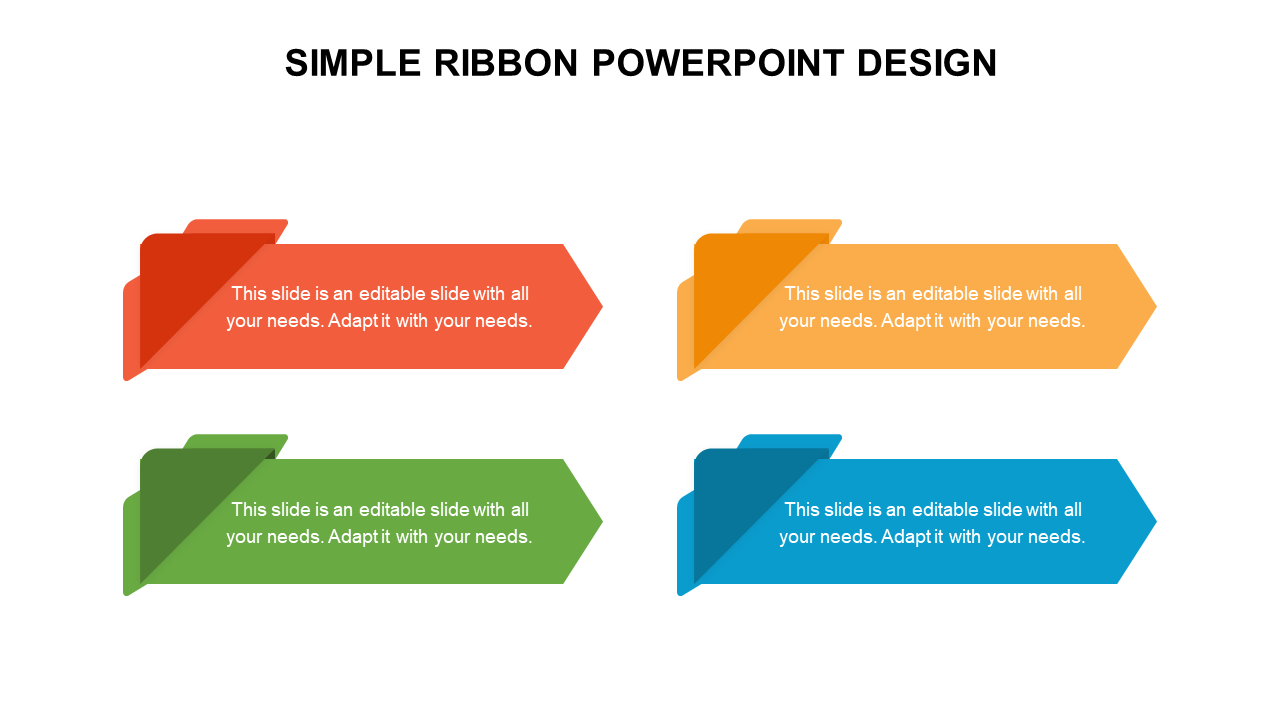 Simple Ribbon PowerPoint Design For PPT Presentation